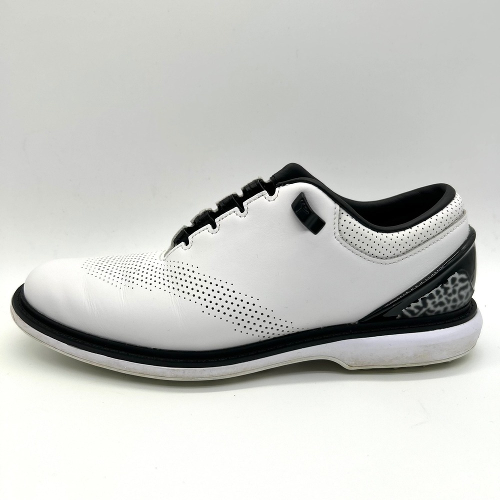Jordan ADG 4 Golf Shoes Mens 7 White Black Leather Elephant Print DM0103-110